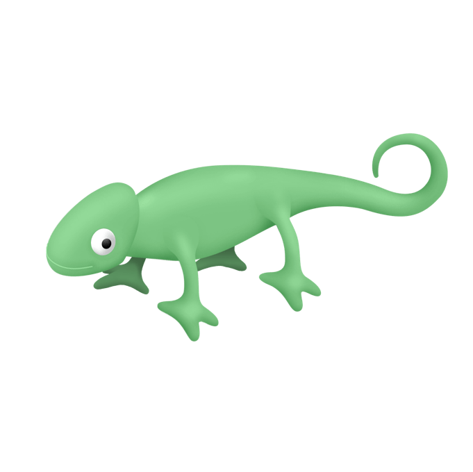 un petit caméléon vert
